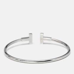 Tiffany & Co. Tiffany T Wire Diamonds 18k White Gold Bracelet