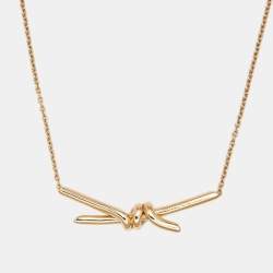 Pre Owned Tiffany & Co. Knot 18k Rose Gold Chain Necklace