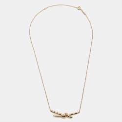 Pre Owned Tiffany & Co. Knot 18k Rose Gold Chain Necklace