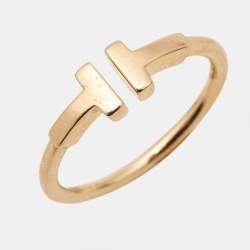 Tiffany & Co. Tiffany T Wire 18k Rose Gold Ring Size 53