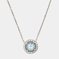Tiffany & Co. Soleste Aquamarine Diamonds Platinum Necklace