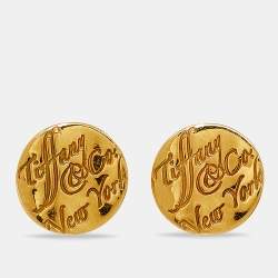 Tiffany & Co. Notes 18k Yellow Gold Stud Earrings