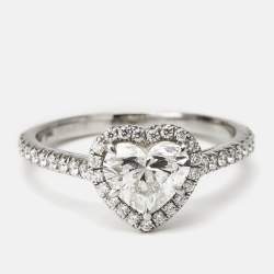 Tiffany & Co. Tiffany Soleste Heart Diamond 1.02 cts Platinum Ring Size 52