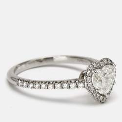 Tiffany & Co. Tiffany Soleste Heart Diamond 1.02 cts Platinum Ring Size 52