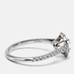 Tiffany & Co. Tiffany Soleste Heart Diamond 1.02 cts Platinum Ring Size 52