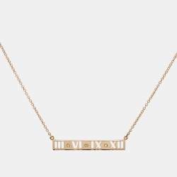 Tiffany & Co. Atlas Pierecd Diamond 18k Rose Gold Necklace