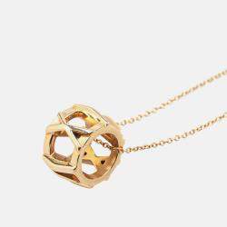 Tiffany & Co. 18K Yellow Gold Atlas X Open Pendant Necklace