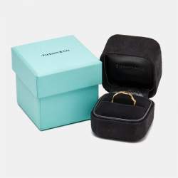 Tiffany & Co. Paloma Picasso Olive Leaf 18k Yellow Gold Narrow Ring Size 57