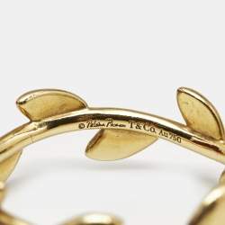 Tiffany & Co. Paloma Picasso Olive Leaf 18k Yellow Gold Narrow Ring Size 57