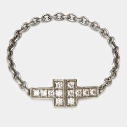 Tiffany & Co. Tiffany T Diamonds 18k White Gold Chain Ring Size 58