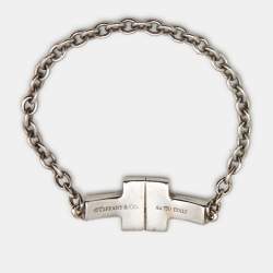 Tiffany & Co. Tiffany T Diamonds 18k White Gold Chain Ring Size 58