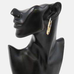 Pre Owned Tiffany & Co. Padlock Extra Large 18K White Gold, Yellow Gold Earring