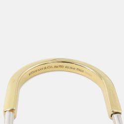 Pre Owned Tiffany & Co. Padlock Extra Large 18K White Gold, Yellow Gold Earring