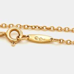 Pre Owned Tiffany & Co. Elsa Peretti Open Heart 18k Yellow Gold Pendant Necklace