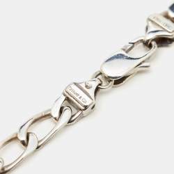 Pre Owned Tiffany & Co Sterling Silver 18K Gold Chain Link Necklace