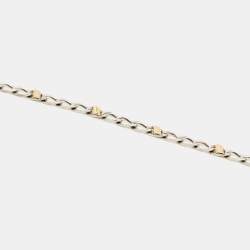 Pre Owned Tiffany & Co Sterling Silver 18K Gold Chain Link Necklace