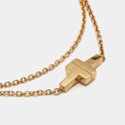 Pre Owned Tiffany & Co. Tiffany T 18k Yellow Gold Double Chain Bracelet