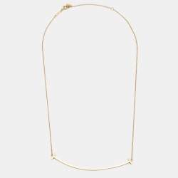 Pre Owned Tiffany & Co. T Smile 18k Yellow Gold Large Necklace