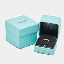 Pre Owned Tiffany & Co. Tiffany True Diamonds 18k Yellow Gold Ring Size 53