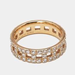 Pre Owned Tiffany & Co. Tiffany True Diamonds 18k Yellow Gold Ring Size 53
