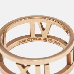 Pre Owned Tiffany & Co. Atlas 18k Rose Gold Ring Size 51