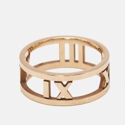 Pre Owned Tiffany & Co. Atlas 18k Rose Gold Ring Size 51