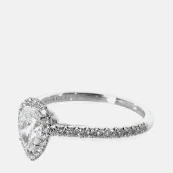 Pre Owned Tiffany & Co. 0.54 ct Pear Diamond Soleste Engagement Ring EU 50