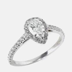Pre Owned Tiffany & Co. 0.54 ct Pear Diamond Soleste Engagement Ring EU 50