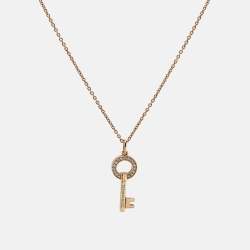 Pre Owned قلادة تيفاني & كو. تيفاني كيز ألماس ذهب وردي عيار 18 موديل صغير