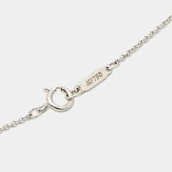 Pre Owned Tiffany & Co. Tiffany Keys Diamond 18K White Gold Heart Key Pendant Necklace