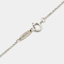 Pre Owned Tiffany & Co. Tiffany Keys Diamond 18K White Gold Heart Key Pendant Necklace