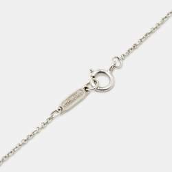 Pre Owned Tiffany & Co. Tiffany Keys Diamond 18K White Gold Heart Key Pendant Necklace