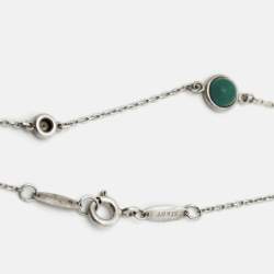 Pre Owned Tiffany & Co. Elsa Peretti Color By the Yard Diamonds Turquoise Sterling Silver Bracelet
