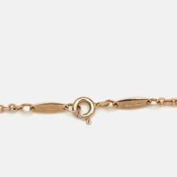 Pre Owned Tiffany & Co. Open Heart 18k Rose Gold Charm Bracelet