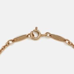 Pre Owned Tiffany & Co. Open Heart 18k Rose Gold Charm Bracelet