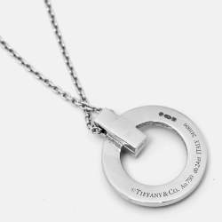Pre Owned Tiffany & Co. T1 Narrow Circle Diamonds 18k White Gold Necklace