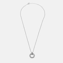 Pre Owned Tiffany & Co. T1 Narrow Circle Diamonds 18k White Gold Necklace