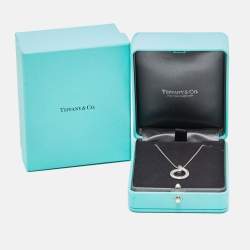 Pre Owned Tiffany & Co. T1 Narrow Circle Diamonds 18k White Gold Necklace