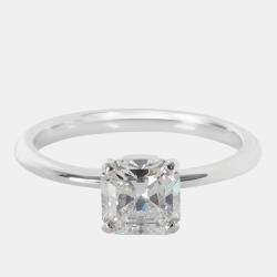 مملوكة مسبقًا Tiffany & Co. Tiffany True Platinum 0.78 Ct Diamond Solitaire Engagement Ring EU 48
