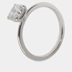 مملوكة مسبقًا Tiffany & Co. Tiffany True Platinum 0.78 Ct Diamond Solitaire Engagement Ring EU 48