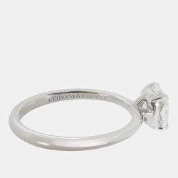مملوكة مسبقًا Tiffany & Co. Tiffany True Platinum 0.78 Ct Diamond Solitaire Engagement Ring EU 48