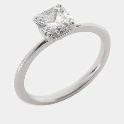 مملوكة مسبقًا Tiffany & Co. Tiffany True Platinum 0.78 Ct Diamond Solitaire Engagement Ring EU 48