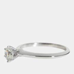 مملوكة مسبقًا Tiffany & Co. Platinum 0.76 ct Round Brilliant Diamond Engagement Ring EU 58.5