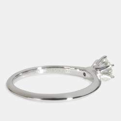 مملوكة مسبقًا Tiffany & Co. Platinum 0.76 ct Round Brilliant Diamond Engagement Ring EU 58.5