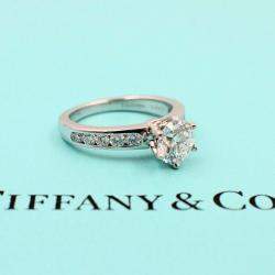 Pre Owned Tiffany & Co. Channel Set Platinum  1.03 Ct Diamond Engagement Ring EU 49