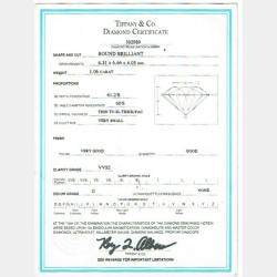 Pre Owned Tiffany & Co. Round 1.06 Ct Three Stone Baguette Diamond Engagement Ring EU 52