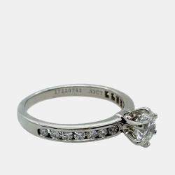 Pre Owned Tiffany & Co. Channel Set Round Diamond 0.74 Ct  Engagement Ring EU 49