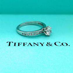 Pre Owned Tiffany & Co. Channel Set Round Diamond 0.74 Ct  Engagement Ring EU 49