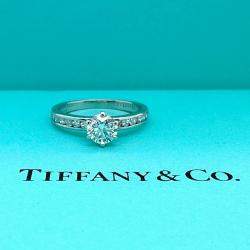 Pre Owned Tiffany & Co. Channel Set Round Diamond 0.74 Ct  Engagement Ring EU 49