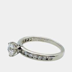 Pre Owned Tiffany & Co. Channel Set Round Diamond 0.74 Ct  Engagement Ring EU 49